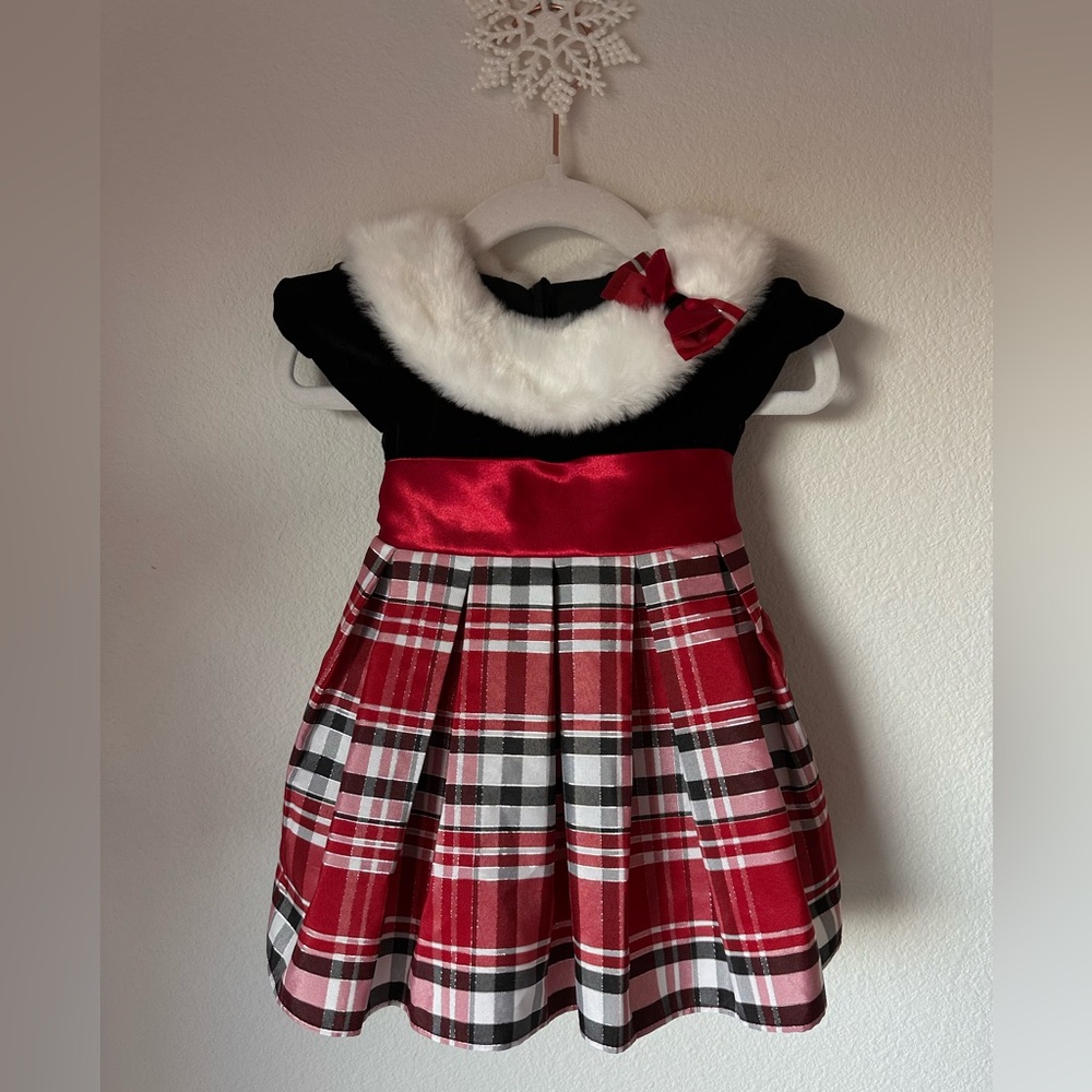Jona Michelle Red and Black Plaid Formal Dress